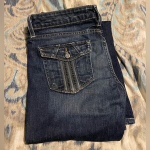 PAIGE Blue Flare Wide Leg Jeans